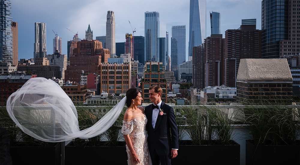 An evening wedding at Tribeca Rooftop + 360° in NYC