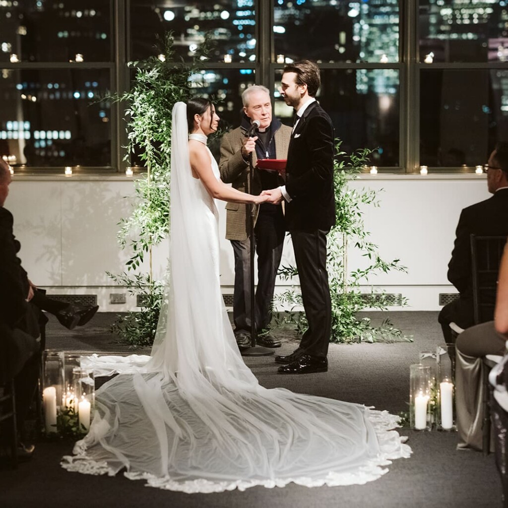 image of wedding ceremony in tribeca rooftop 360